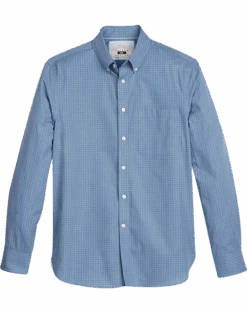 Joseph Abboud Modern Fit Sport Shirt, Blue Melange Check
