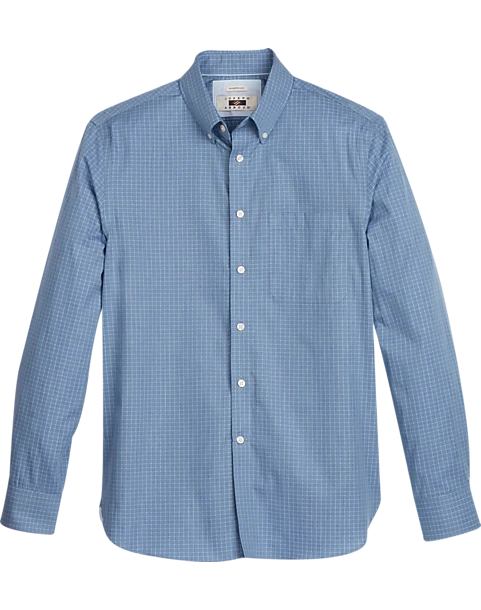 Joseph Abboud Modern Fit Sport Shirt, Blue Melange Check 1 Joseph Abboud Modern Fit Sport Shirt, Blue Melange Check