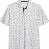 Haggar Modern Fit LIFE KHAKI™ Short Sleeve Polo, White Seahorse Pattern
