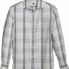 Joseph Abboud Modern Fit Sport Shirt Light Blue Madras Plaid