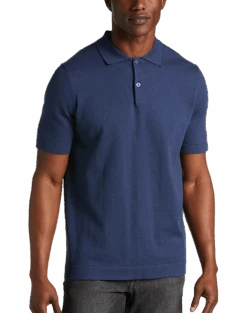Joseph Abboud Modern Fit Sweater Polo, Heathered Navy