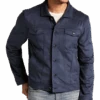 Joseph Abboud Modern Fit Faux Suede Trucker Jacket, Navy