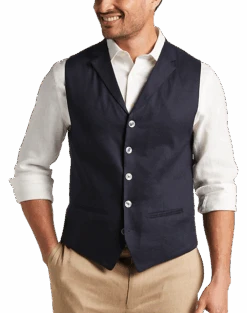 Joseph Abboud Modern Fit Canvas Vest, Navy