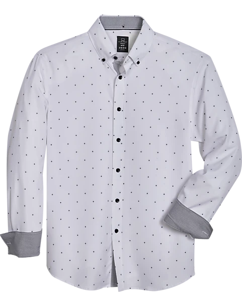 Michael Strahan Four-Way Stretch Modern Fit Sport Shirt, Navy Stars 1 Michael Strahan Four-Way Stretch Modern Fit Sport Shirt, Navy Stars