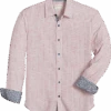 Con.Struct Slim Fit Spread Collar Sport Shirt, Pink Seersucker