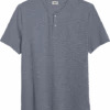 Joseph Abboud Modern Fit Short Sleeve Henley, Slate Stripe