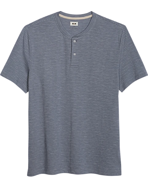 Joseph Abboud Modern Fit Short Sleeve Henley, Slate Stripe 1 Joseph Abboud Modern Fit Short Sleeve Henley, Slate Stripe
