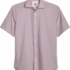 Joseph Abboud Modern Fit Sport Shirt, Burgundy Medallion