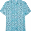 Cubavera Modern Fit Short Sleeve Sport Shirt, Light Blue Cuban Tile