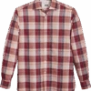 Joseph Abboud Modern Fit Sport Shirt, Burgundy Madras Plaid