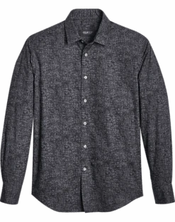 Awearness Kenneth Cole Slim Fit Sport Shirt, Black Stealth