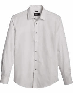 Awearness Kenneth Cole Slim Fit Sport Shirt, Silver Gridlock