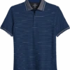 Michael Strahan Modern Fit Short Sleeve Polo, Navy Stripe