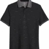 Michael Strahan Modern Fit Short Sleeve Polo, Black Stripe