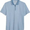 Michael Strahan Modern Fit Zip Polo, Light Blue