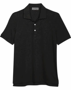 Paisley & Gray Slim Fit Polo, Black Zigzag