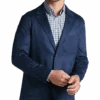 Joseph Abboud Modern Fit Notch Lapel Ultra Suede Soft Jacket, Dark Blue