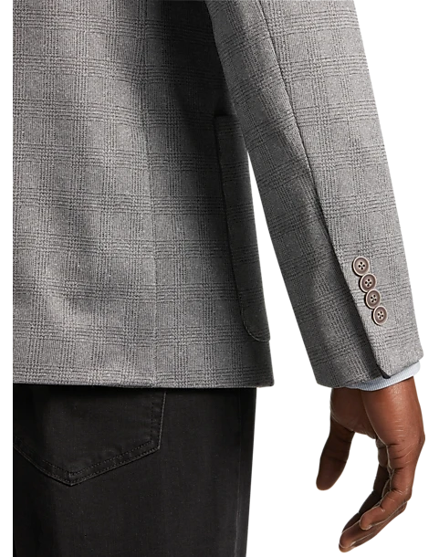 Awearness Kenneth Cole Modern Fit Soft Jacket, Gray Plaid 2 Awearness Kenneth Cole Modern Fit Soft Jacket, Gray Plaid - Image 2