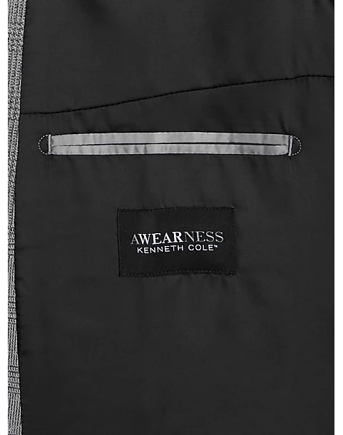 Awearness Kenneth Cole Modern Fit Soft Jacket, Gray Plaid 3 Awearness Kenneth Cole Modern Fit Soft Jacket, Gray Plaid - Image 3