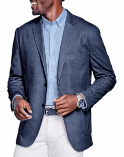 Johnston & Murphy Modern Fit Flex Knit Blazer, Navy Glen Plaid