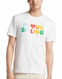 The Phluid Project Classic Fit Proud Sibling Graphic Crew, White