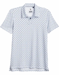 Report Collection Modern Fit Knit Polo, White & Blue Floral