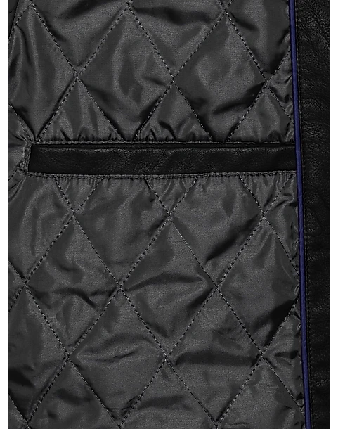 Awearness Kenneth Cole Modern Fit Moto Jacket, Black Faux Leather 3 Awearness Kenneth Cole Modern Fit Moto Jacket, Black Faux Leather - Image 3