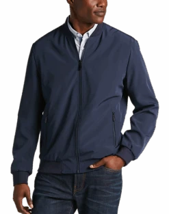 Michael Strahan Modern Fit Bomber Jacket, Navy