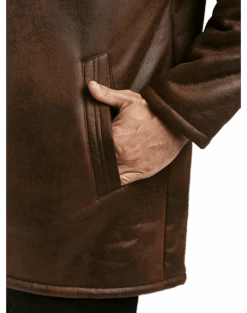 Rainforest Classic Fit Faux Nubuck Barn Coat, Cognac -Gentleman’s Outlet Store MW40 71F6 19 RAINFOREST COGNAC ALT2