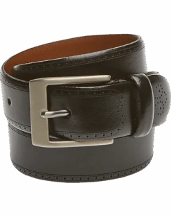 Joseph Abboud Laser-Detailed Dress Belt, Black