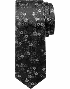 Egara Skinny Tie, Black Floral