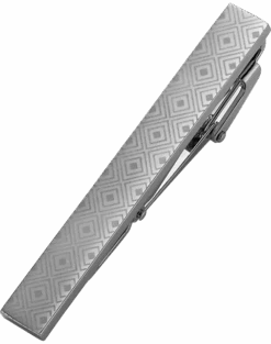 Pronto Uomo Tie Bar, Silver Geometric