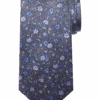 Pronto Uomo Narrow Tie, Blue & Charcoal Floral