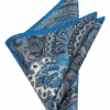 Joseph Abboud Pocket Square, Blue Paisley