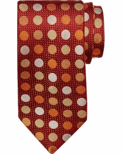 Joseph Abboud Narrow Tie, Red Multi Dots