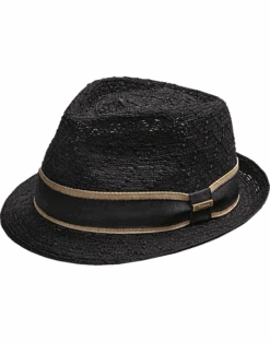 Biltmore Braided Cloth Fedora, Black