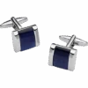 Pronto Uomo Blue Fiberoptic Square Cufflinks