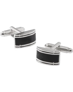 Pronto Uomo Cufflinks, Black Onyx & Silver