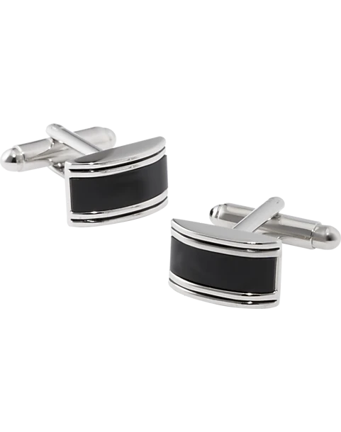 Pronto Uomo Cufflinks, Black Onyx & Silver 1 Pronto Uomo Cufflinks, Black Onyx & Silver
