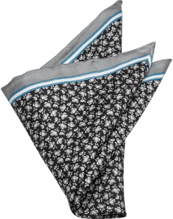 Pronto Uomo Pocket Square, Black Abstract