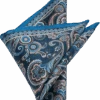 Pronto Uomo Pocket Square, Navy Paisley
