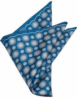 Pronto Uomo Pocket Square, Navy Medallion