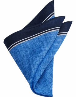 Joseph Abboud Linen Pocket Square, Navy & Blue