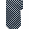 Pronto Uomo Narrow Tie, Navy Marvin Stripe