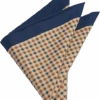 Joseph Abboud Pocket Square, Navy & Taupe Check
