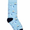 Egara Socks, Light Blue Sailboats