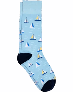 Egara Socks, Light Blue Sailboats