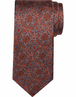 Pronto Uomo Narrow Tie, Orange Medallion
