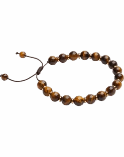 Pronto Uomo Tiger Eye & Gunmetal Bracelet, Brown
