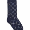 Egara Socks, Navy Argyle